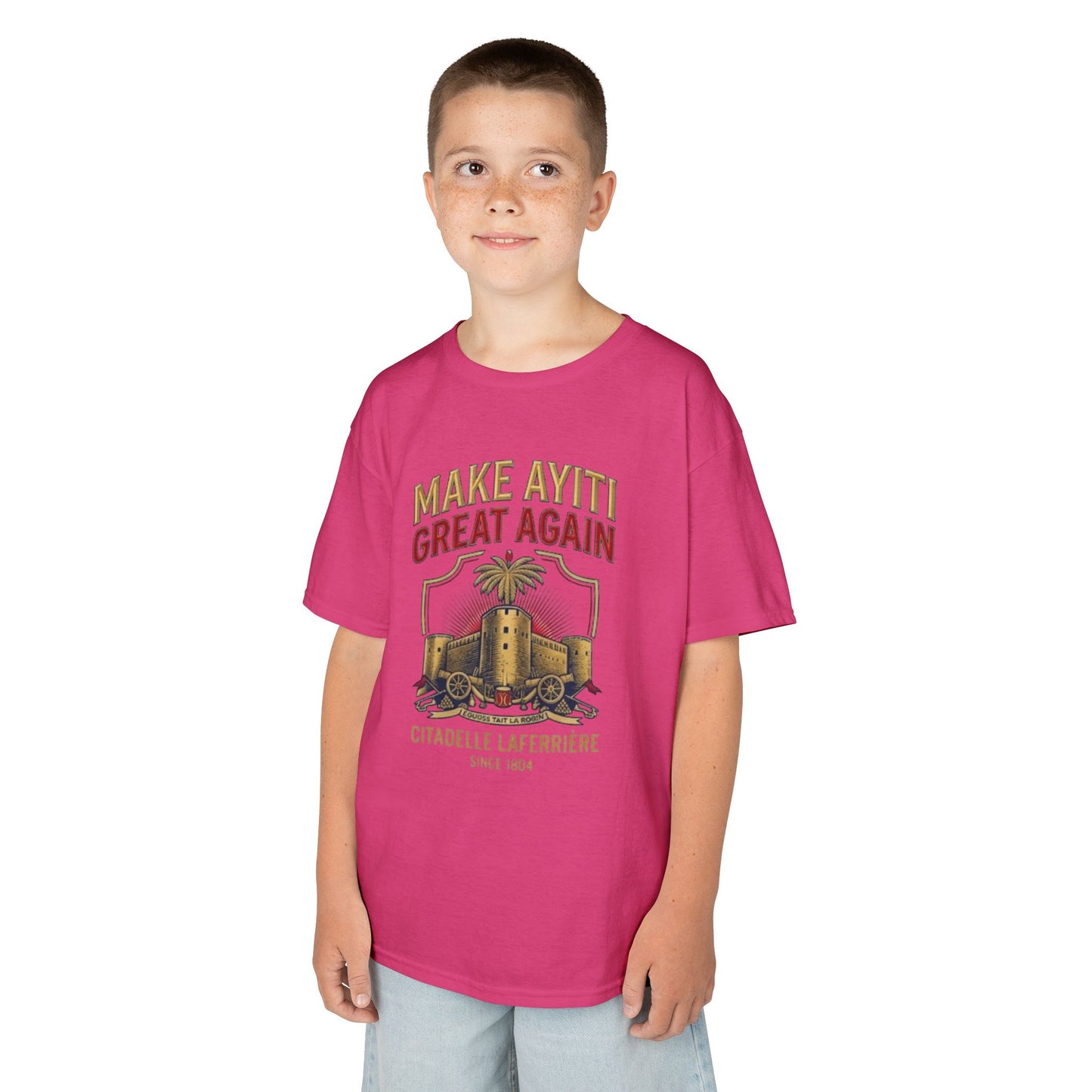 Make Ayiti Great Again kids T-Shirt | Citadelle Laferrière illustration