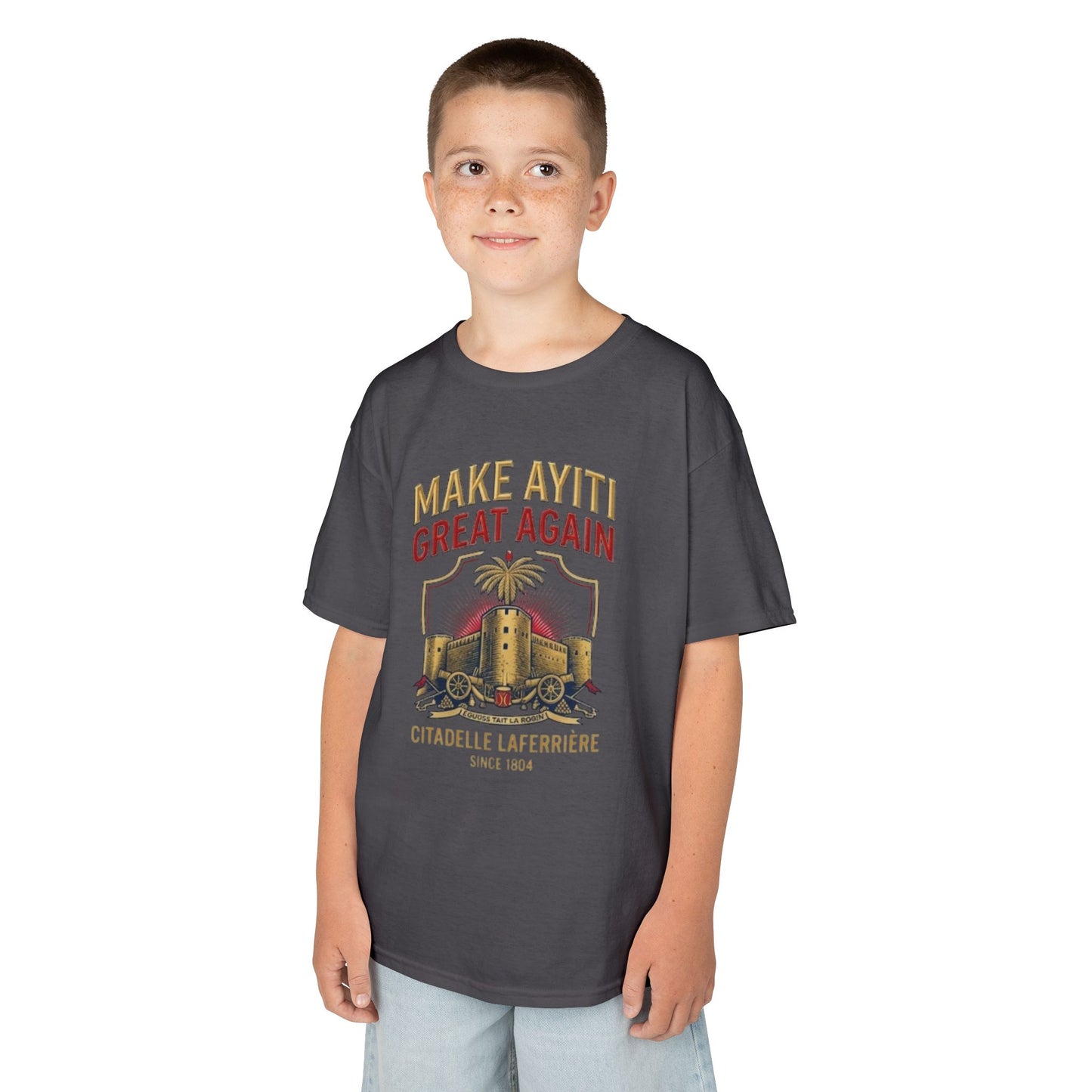 Make Ayiti Great Again kids T-Shirt | Citadelle Laferrière illustration