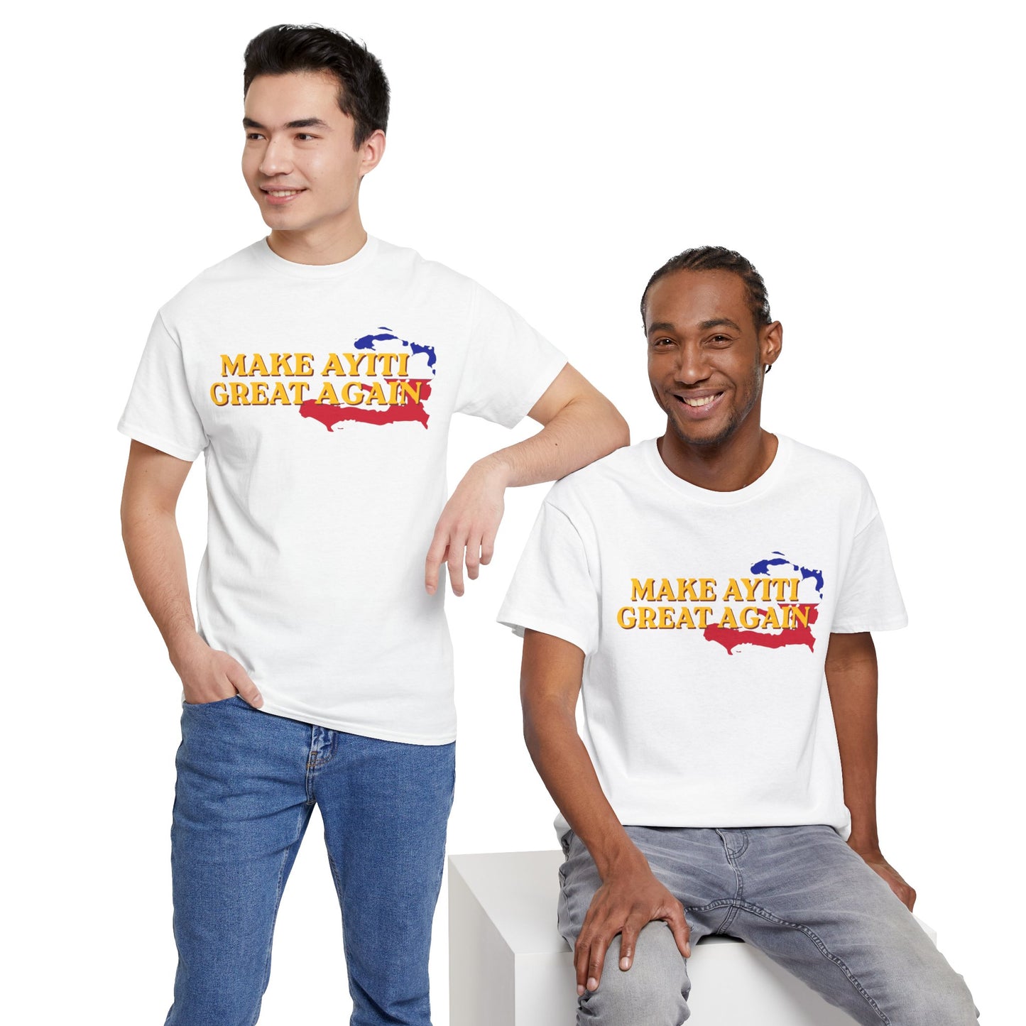 Make Ayiti Great Again T-Shirt | Haiti Flag Map Tee