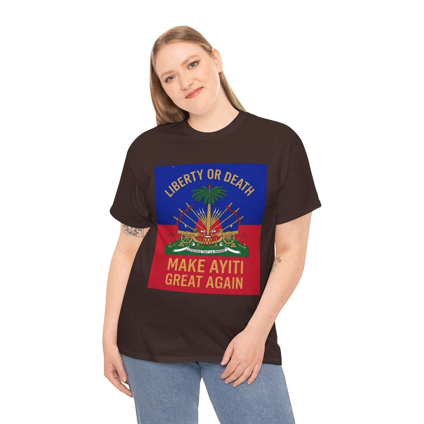 Make Ayiti Great Again T-Shirt | Haitian Flag Coat of Arms, Liberty or Death