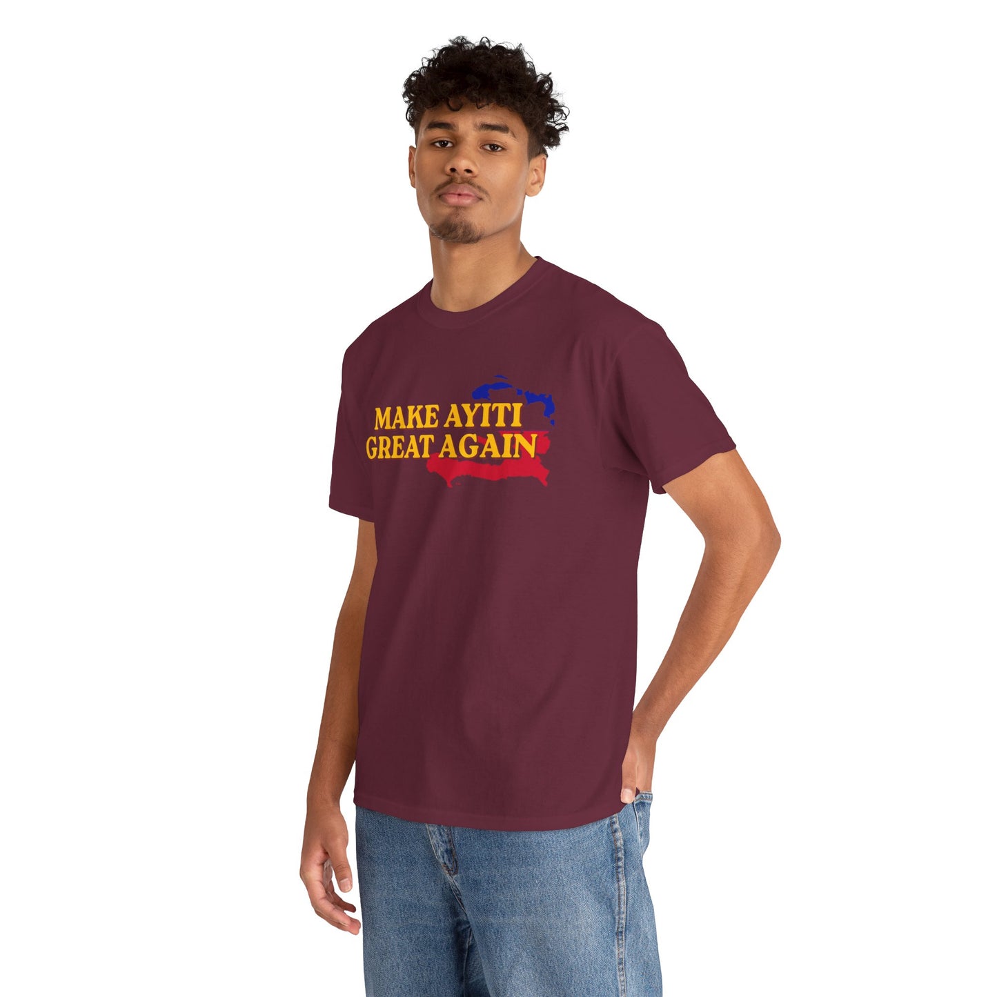 Make Ayiti Great Again T-Shirt | Haiti Flag Map Tee