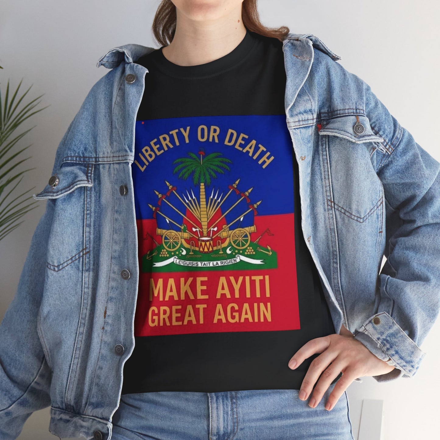 Make Ayiti Great Again T-Shirt | Haitian Flag Coat of Arms, Liberty or Death