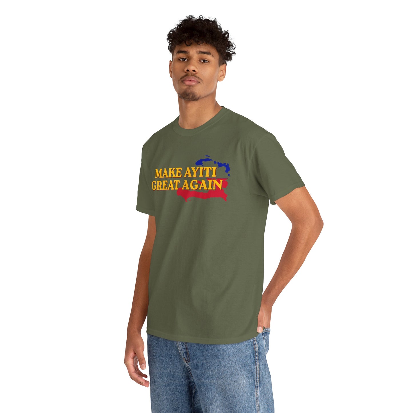 Make Ayiti Great Again T-Shirt | Haiti Flag Map Tee