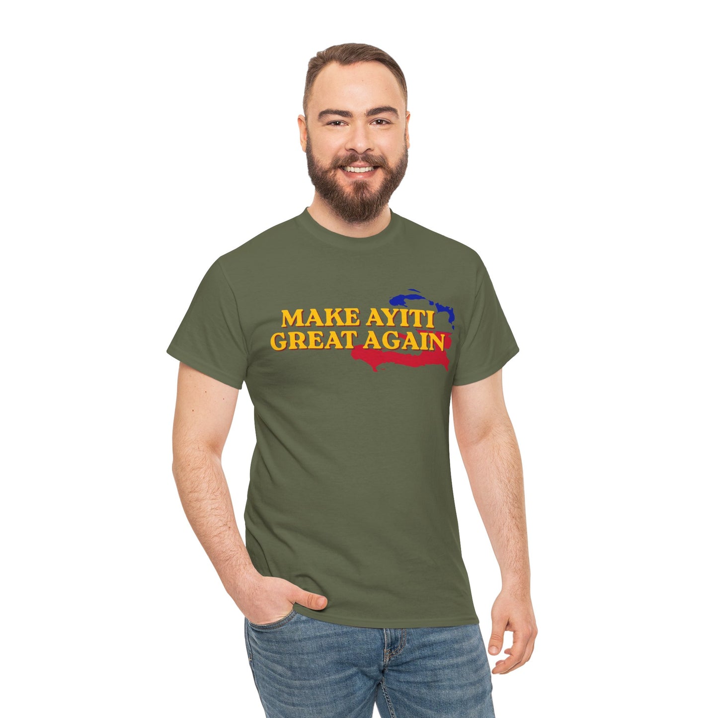 Make Ayiti Great Again T-Shirt | Haiti Flag Map Tee