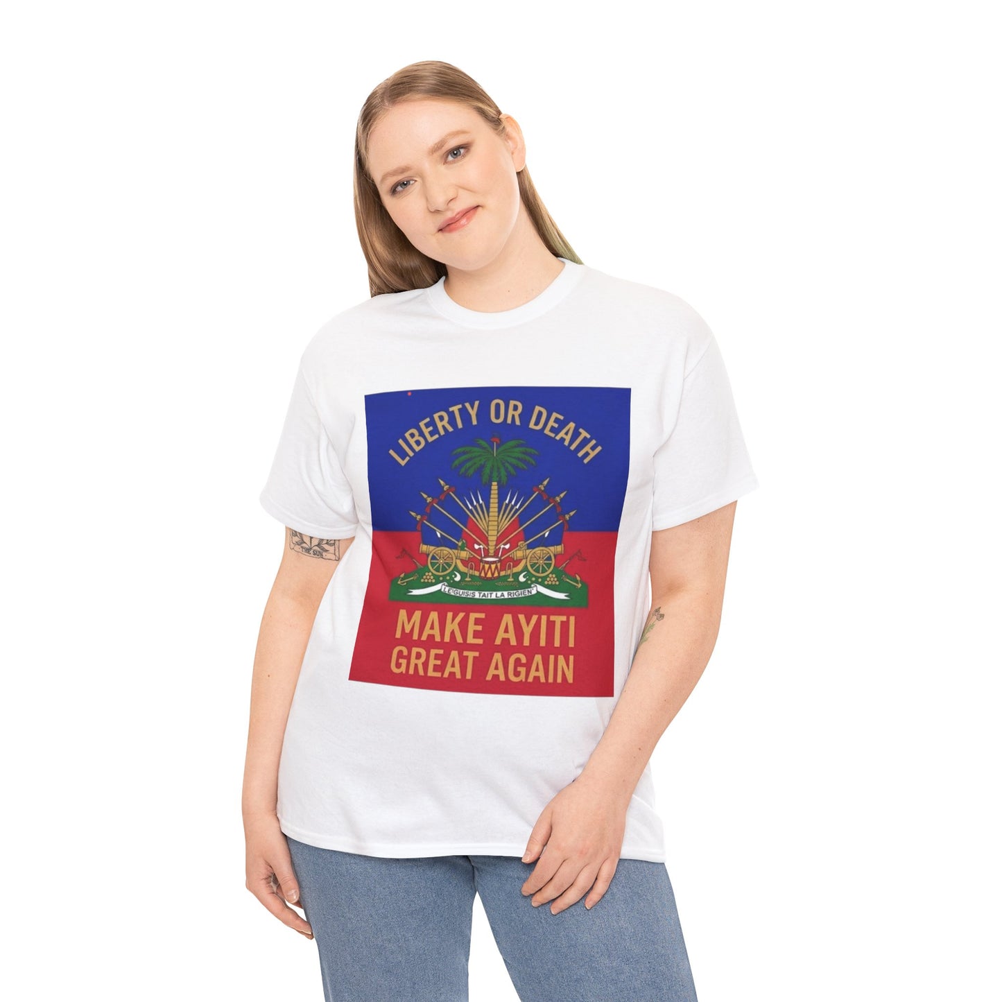 Make Ayiti Great Again T-Shirt | Haitian Flag Coat of Arms, Liberty or Death