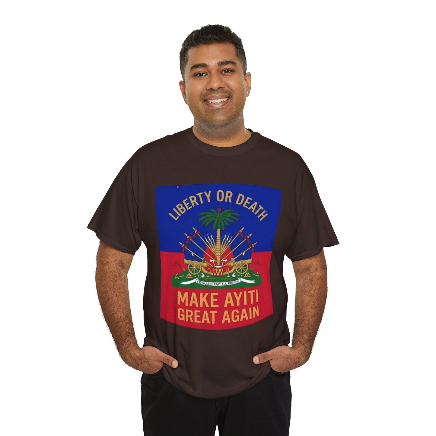 Make Ayiti Great Again T-Shirt | Haitian Flag Coat of Arms, Liberty or Death