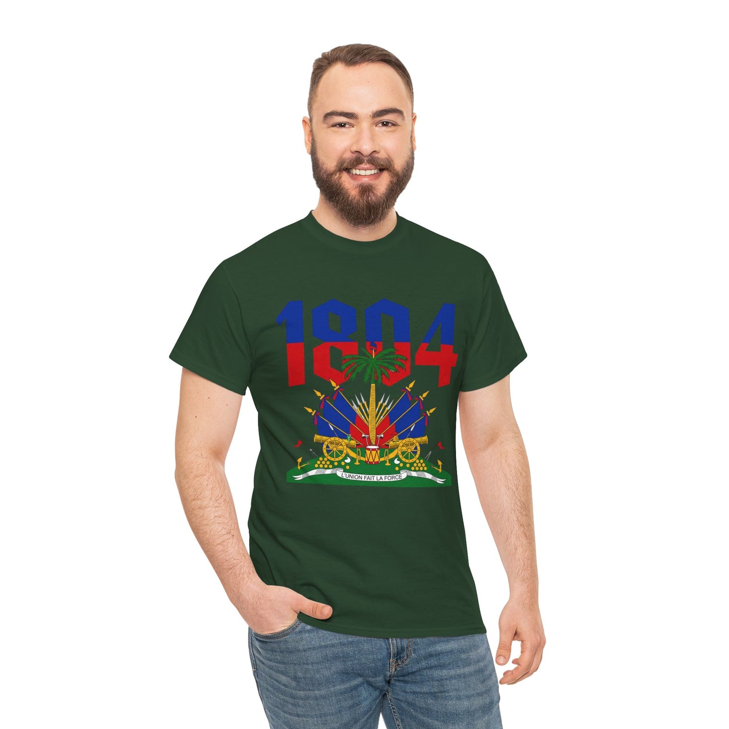 1804 Haitian Coat of Arms Tee | Neg Lakay Portrait Tee, Haitian Heritage Shirt