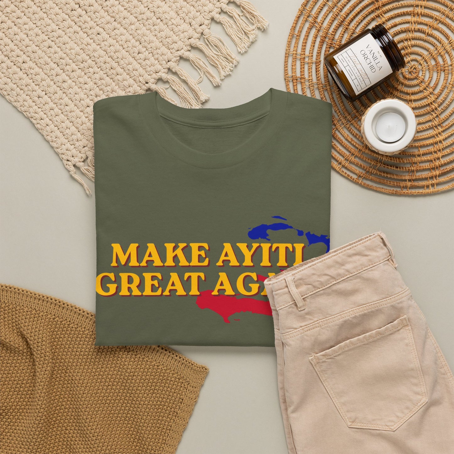 Make Ayiti Great Again T-Shirt | Haiti Flag Map Tee