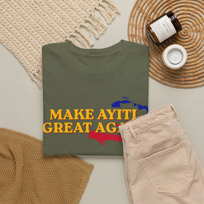 Make Ayiti Great Again T-Shirt | Haiti Flag Map Tee