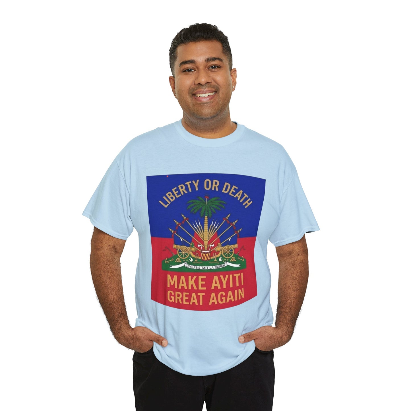 Make Ayiti Great Again T-Shirt | Haitian Flag Coat of Arms, Liberty or Death