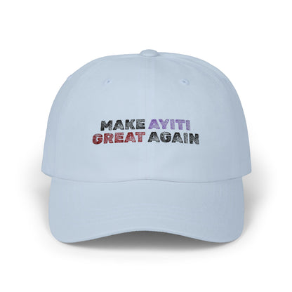 Make Ayiti Great Again Dad Cap | Haitian Flag Text Embroidered Hat