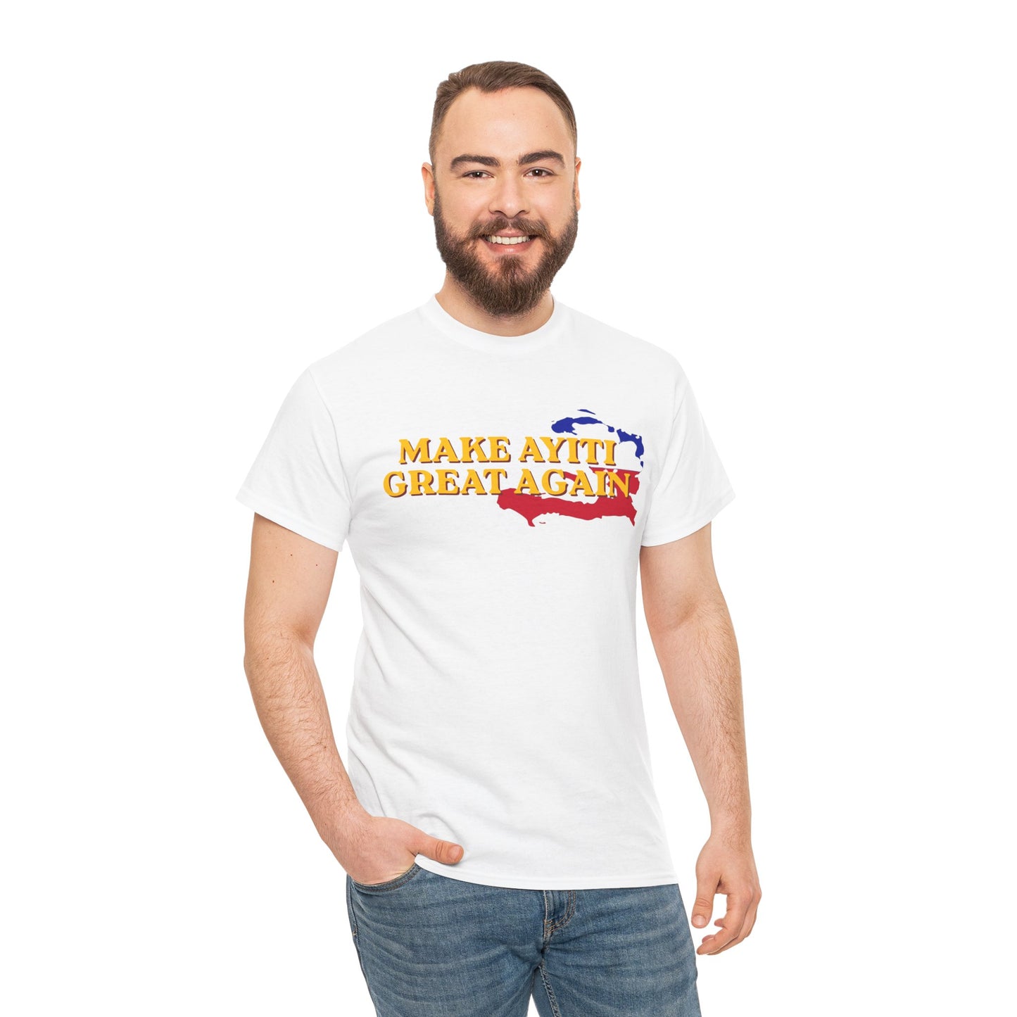 Make Ayiti Great Again T-Shirt | Haiti Flag Map Tee