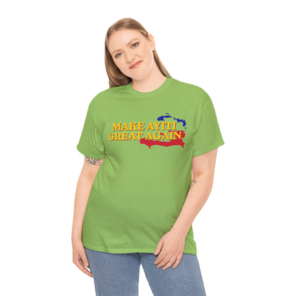 Make Ayiti Great Again T-Shirt | Haiti Flag Map Tee