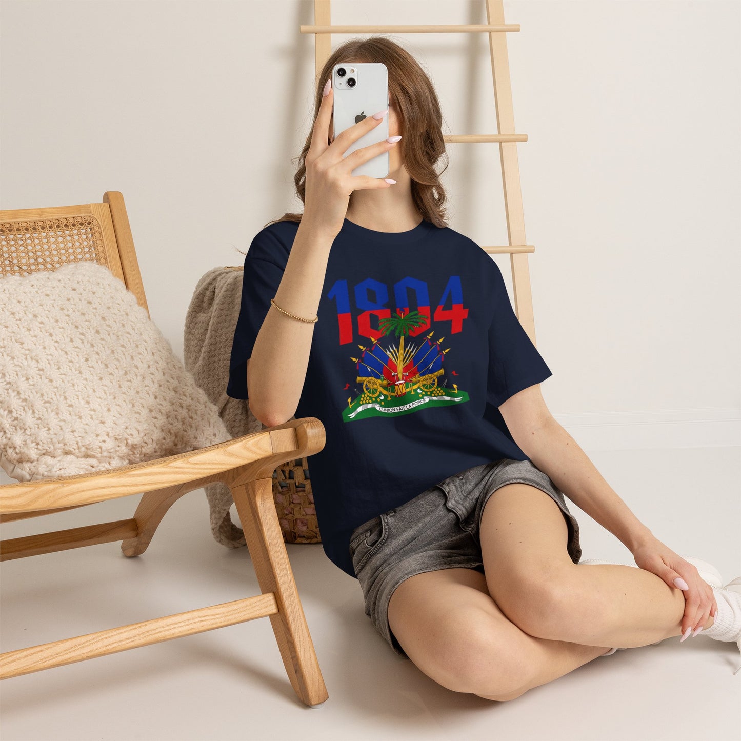 1804 Haitian Coat of Arms Tee | Neg Lakay Portrait Tee, Haitian Heritage Shirt