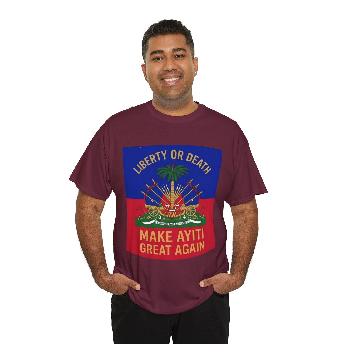 Make Ayiti Great Again T-Shirt | Haitian Flag Coat of Arms, Liberty or Death