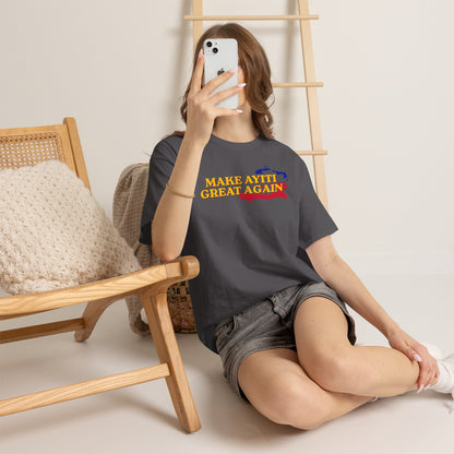 Make Ayiti Great Again T-Shirt | Haiti Flag Map Tee