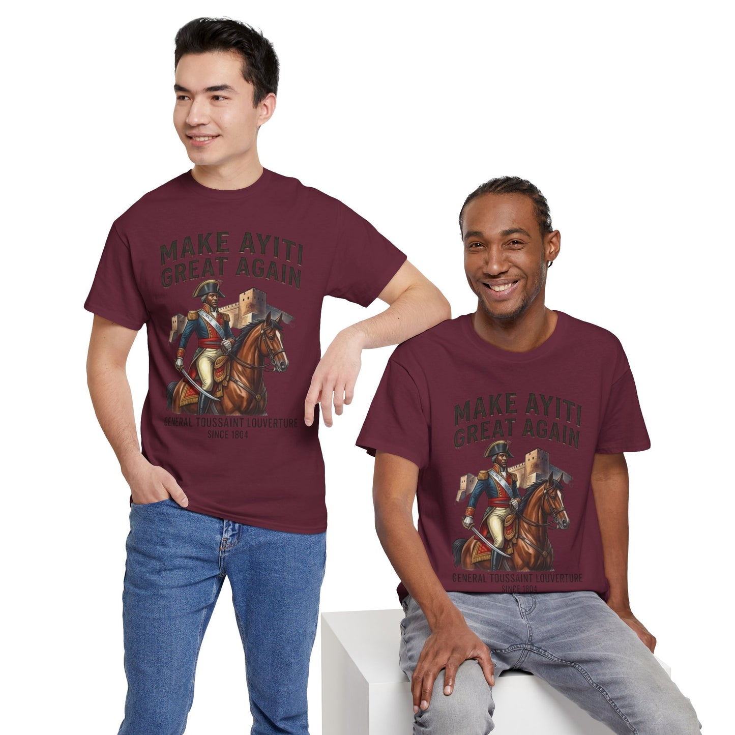 Make Ayiti Great Again T-Shirt | Toussaint Louverture Horse Illustration