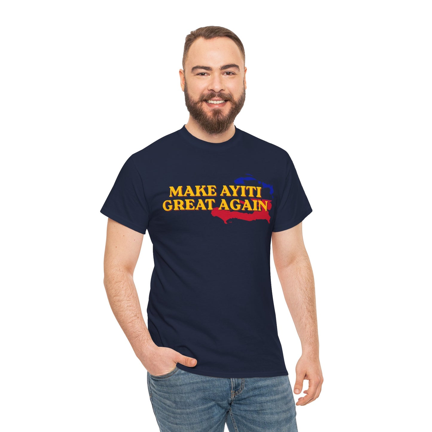 Make Ayiti Great Again T-Shirt | Haiti Flag Map Tee