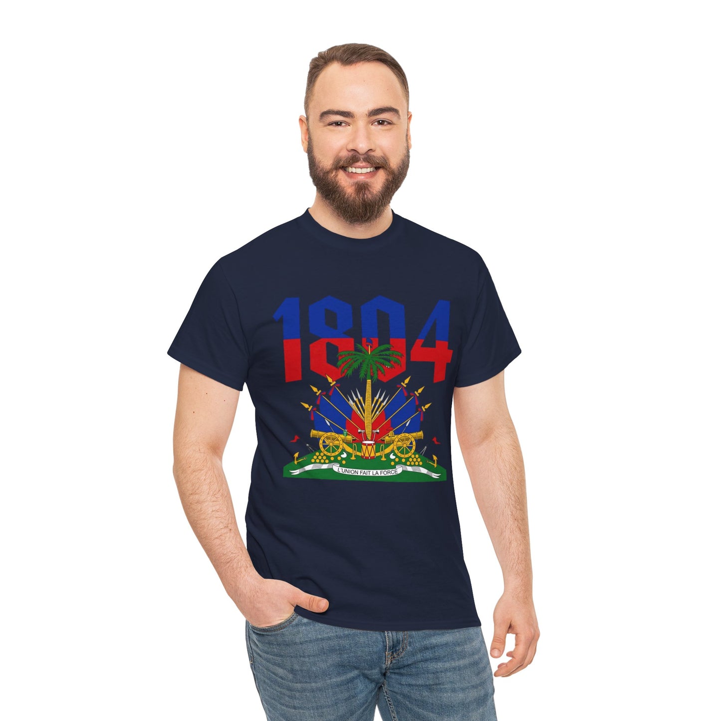 1804 Haitian Coat of Arms Tee | Neg Lakay Portrait Tee, Haitian Heritage Shirt