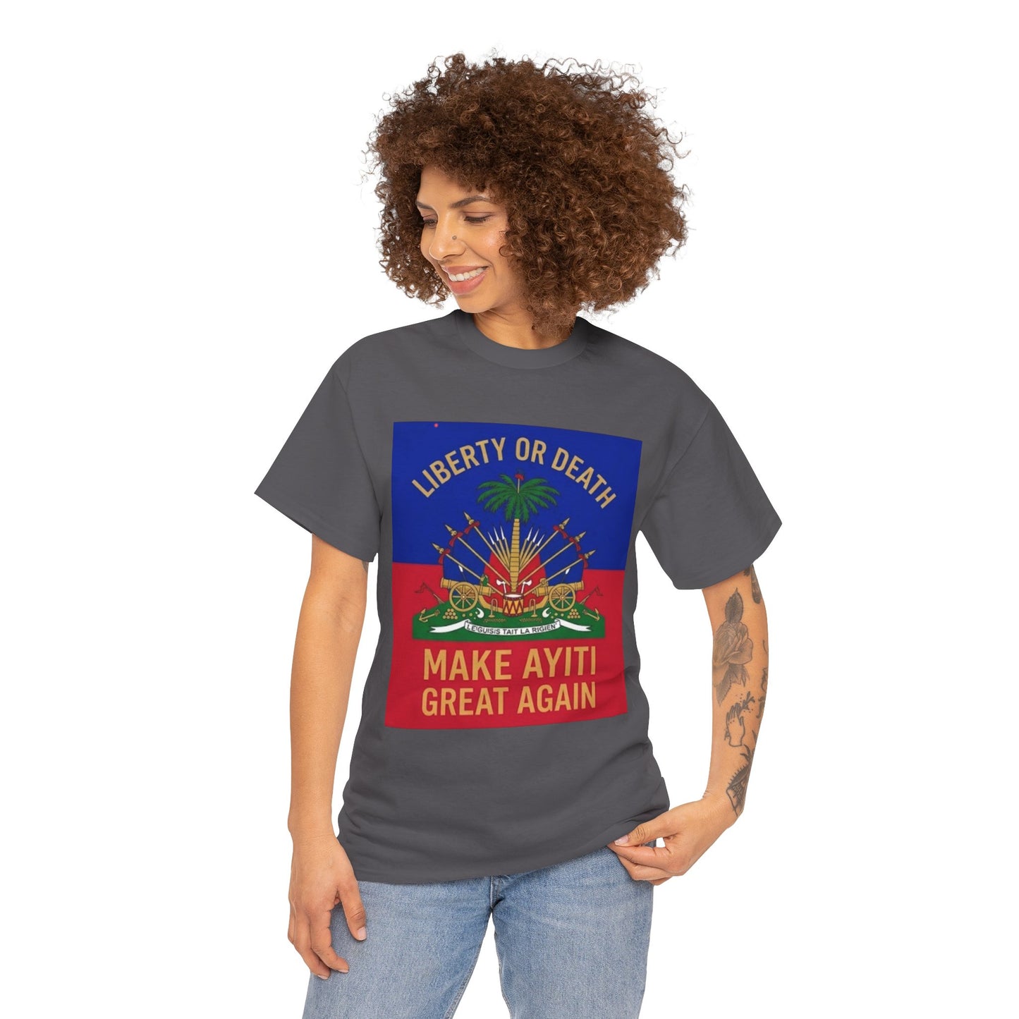 Make Ayiti Great Again T-Shirt | Haitian Flag Coat of Arms, Liberty or Death