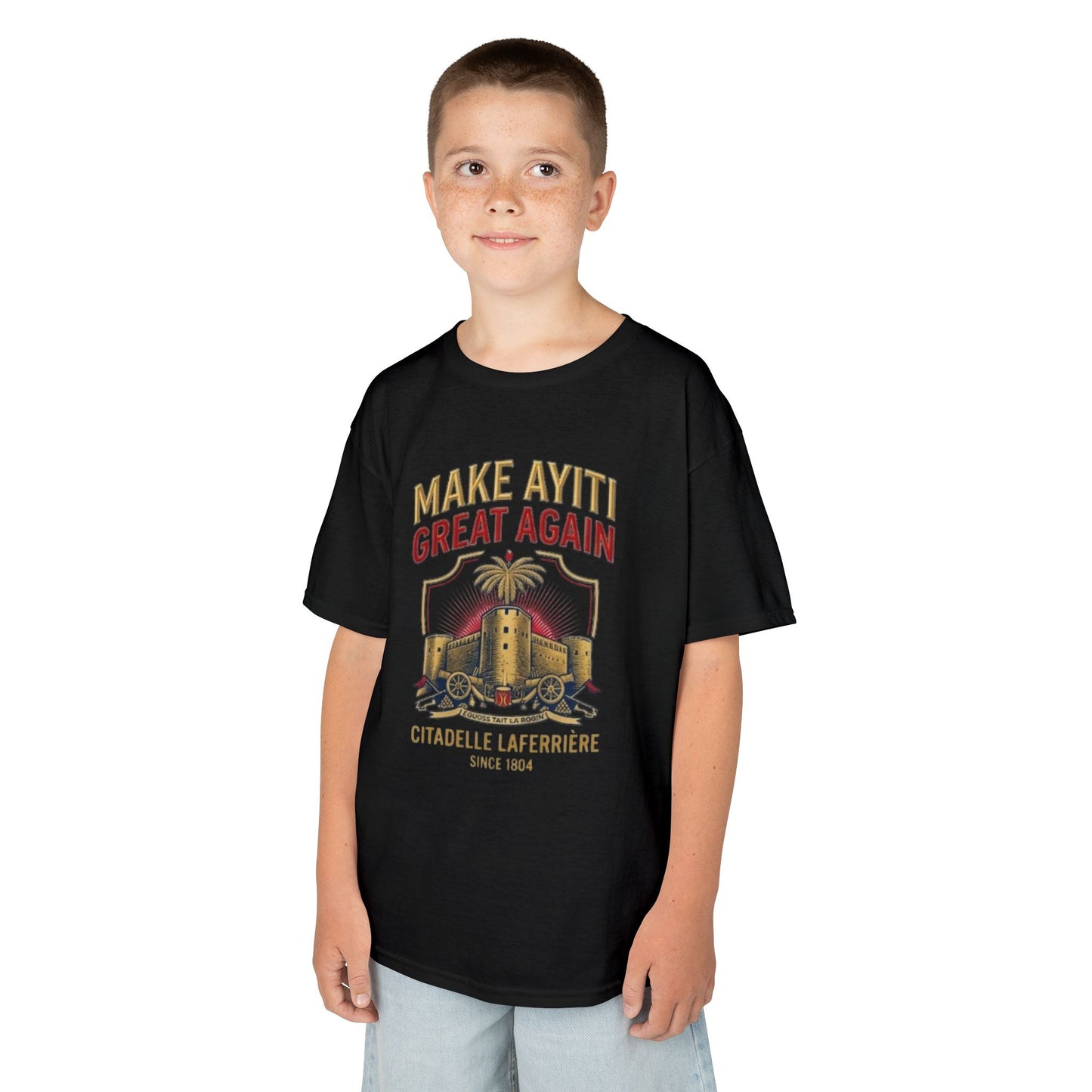 Make Ayiti Great Again kids T-Shirt | Citadelle Laferrière illustration