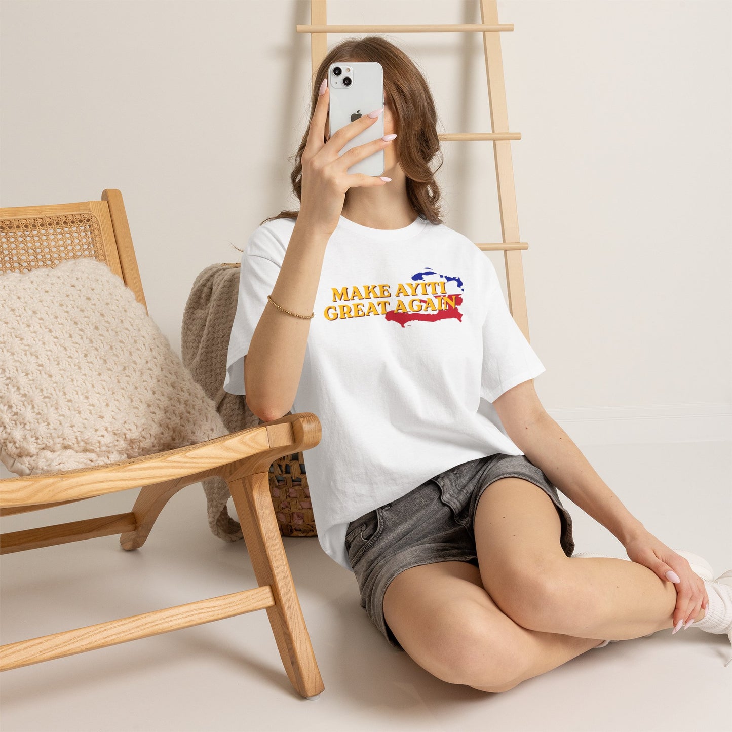Make Ayiti Great Again T-Shirt | Haiti Flag Map Tee