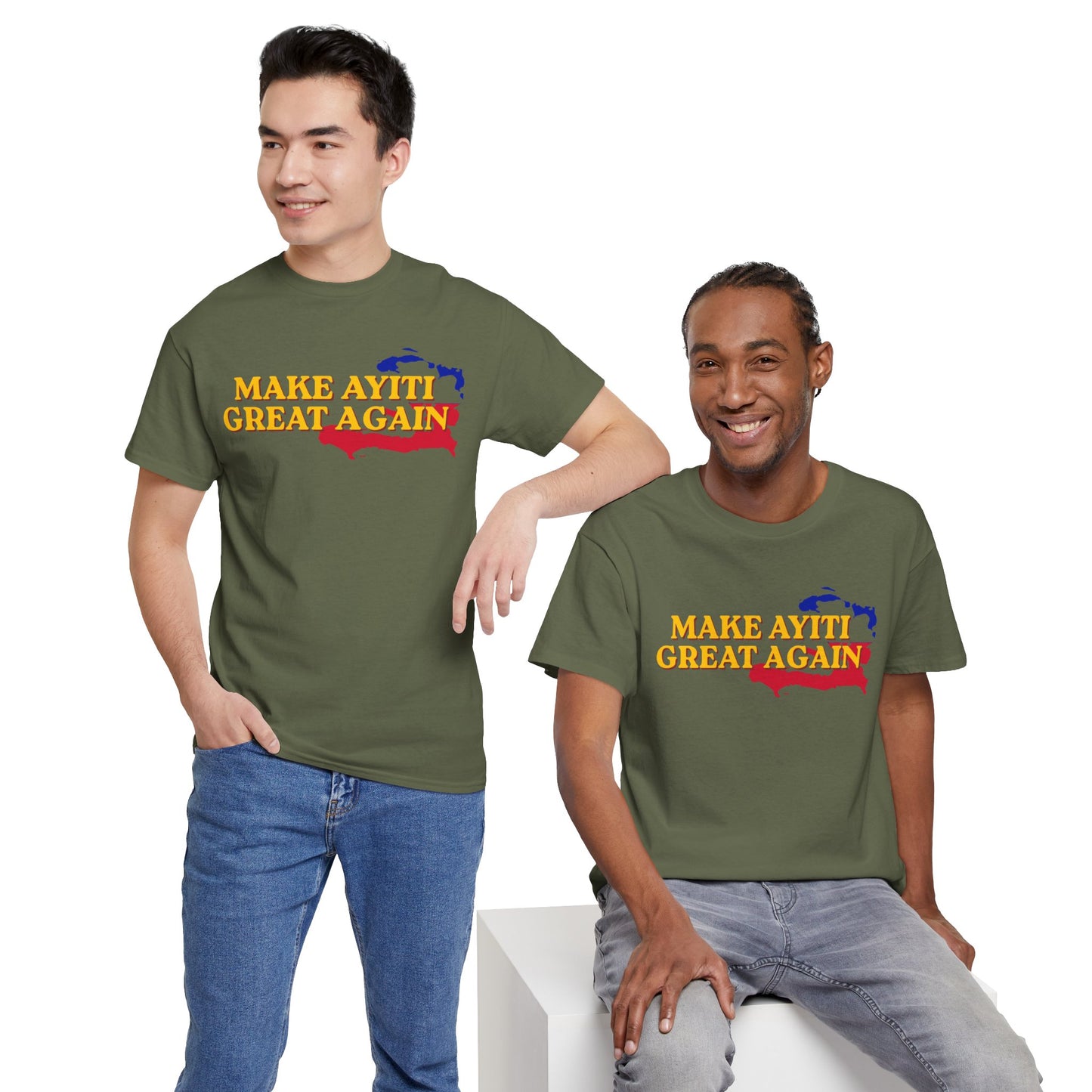 Make Ayiti Great Again T-Shirt | Haiti Flag Map Tee