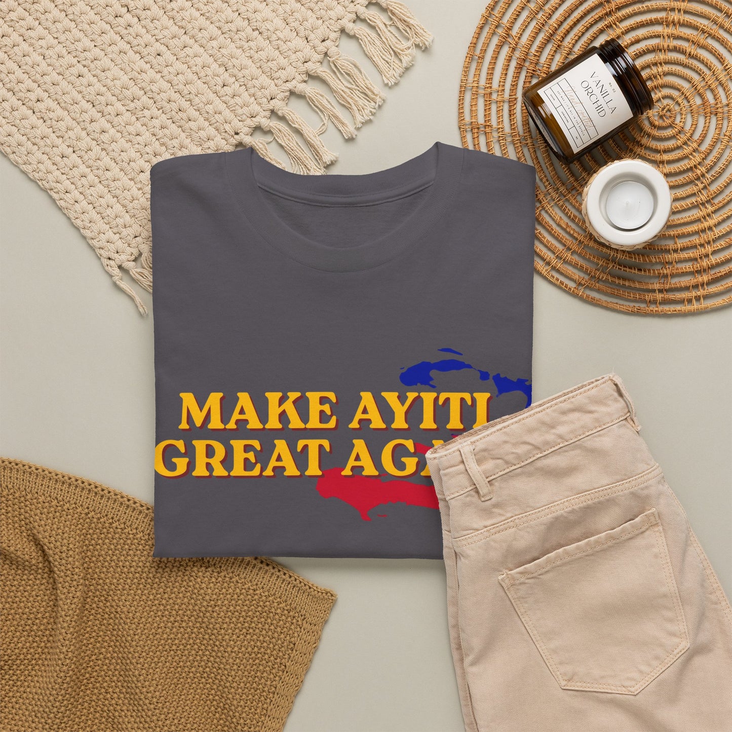 Make Ayiti Great Again T-Shirt | Haiti Flag Map Tee