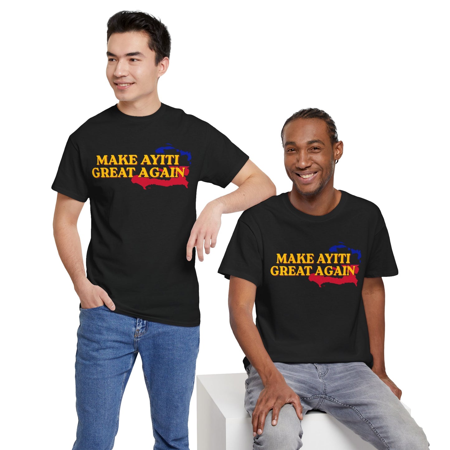 Make Ayiti Great Again T-Shirt | Haiti Flag Map Tee
