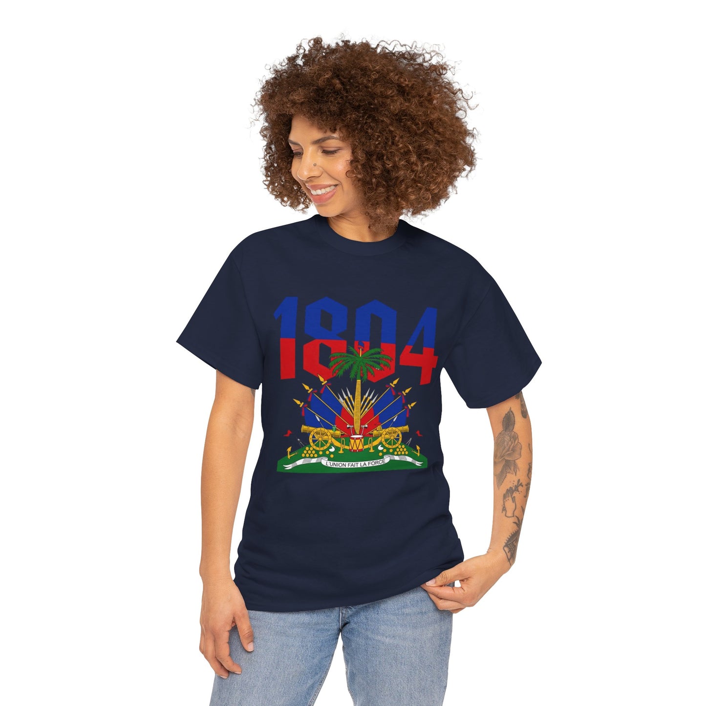 1804 Haitian Coat of Arms Tee | Neg Lakay Portrait Tee, Haitian Heritage Shirt