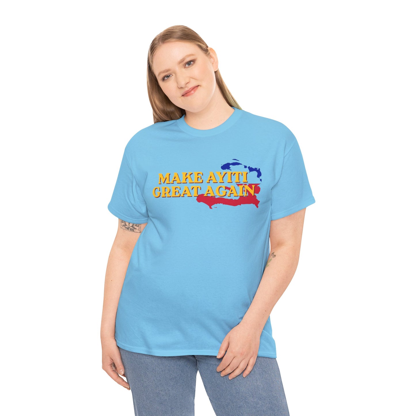 Make Ayiti Great Again T-Shirt | Haiti Flag Map Tee