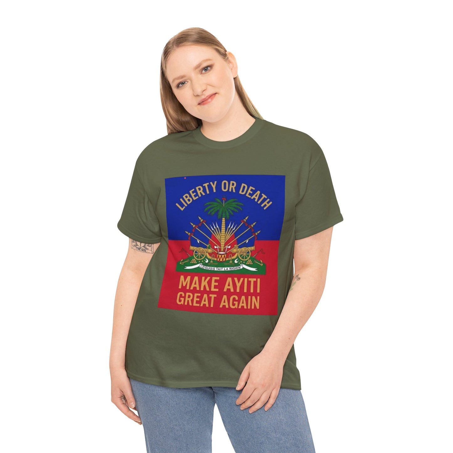 Make Ayiti Great Again T-Shirt | Haitian Flag Coat of Arms, Liberty or Death