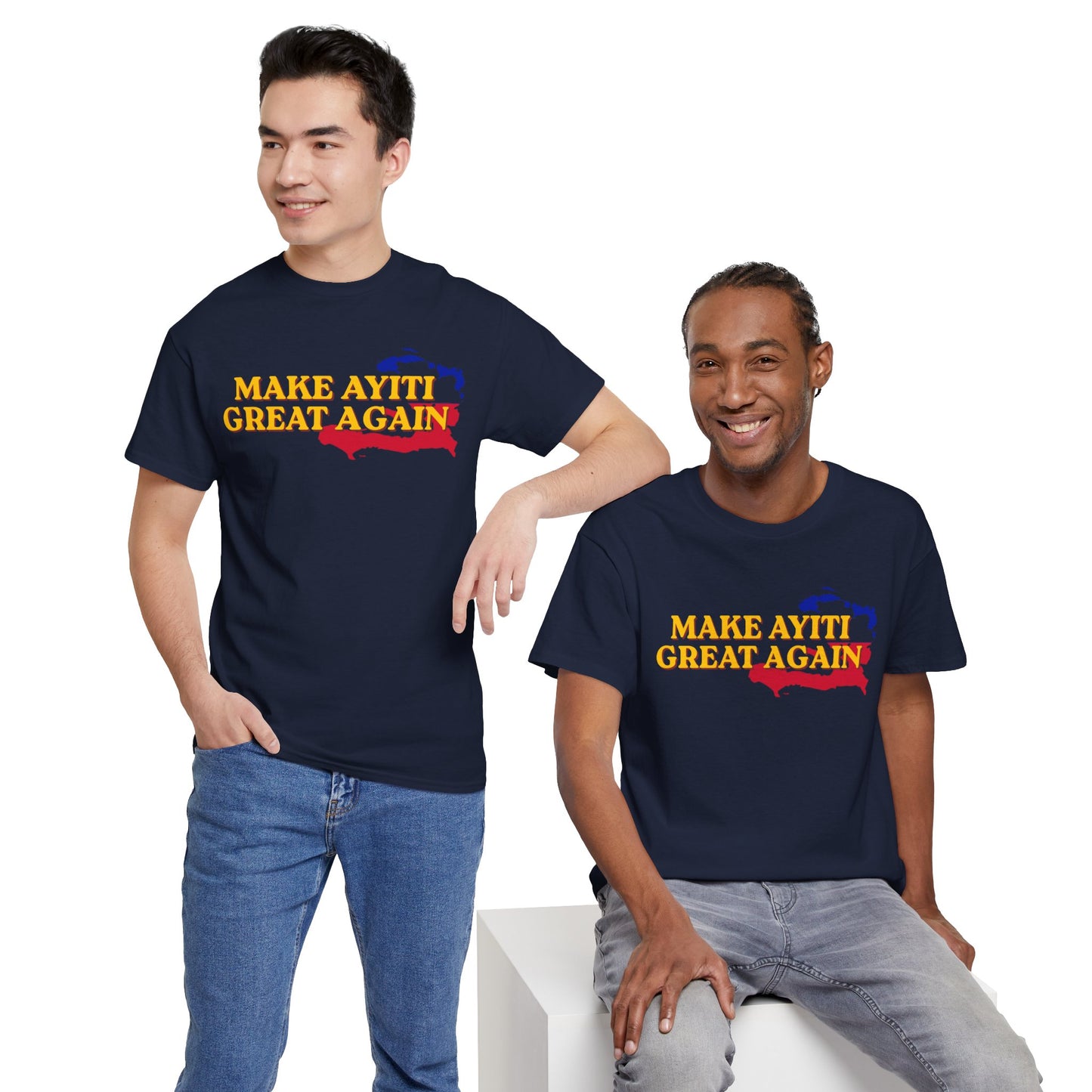 Make Ayiti Great Again T-Shirt | Haiti Flag Map Tee