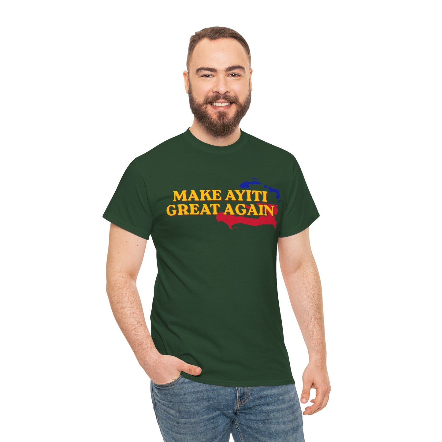 Make Ayiti Great Again T-Shirt | Haiti Flag Map Tee