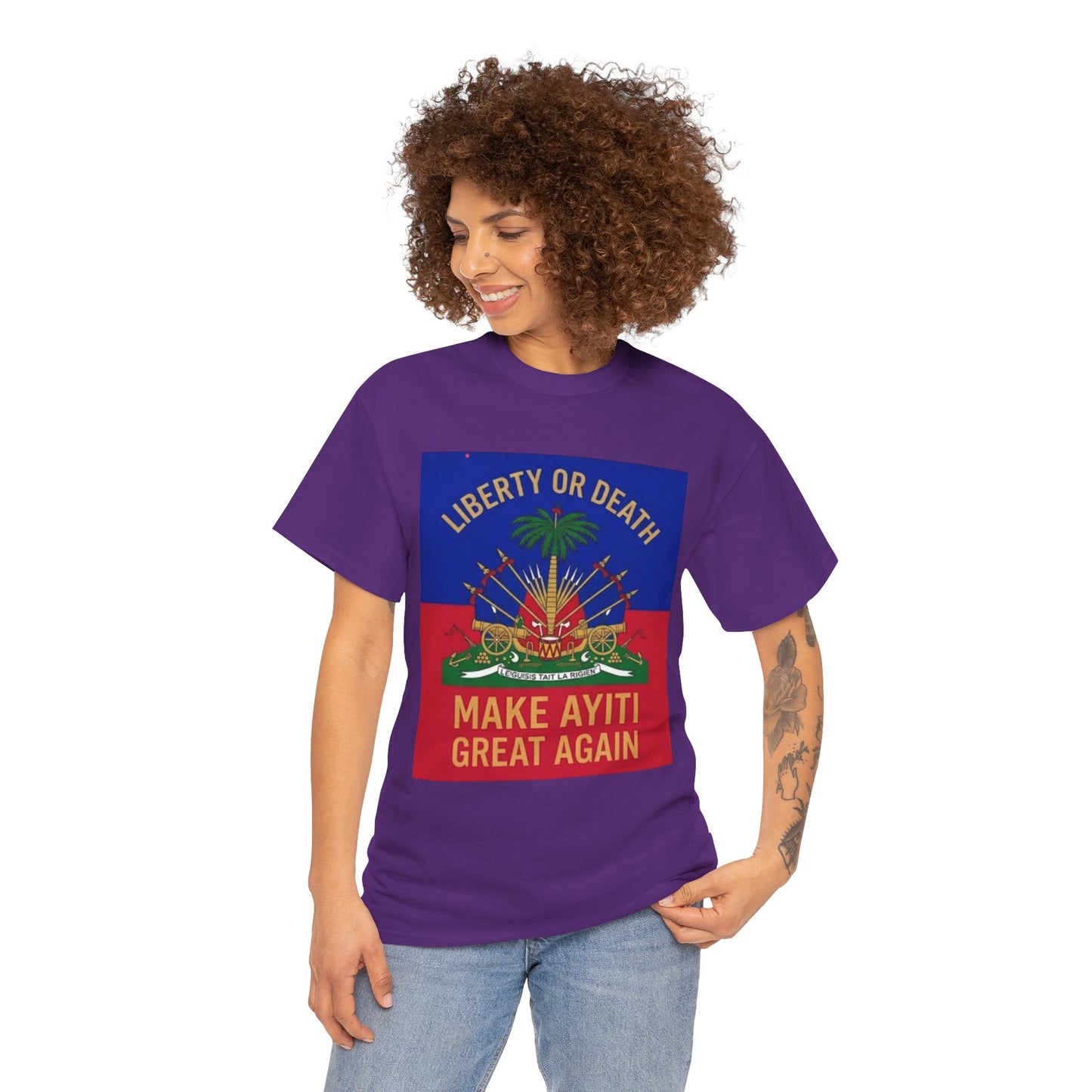 Make Ayiti Great Again T-Shirt | Haitian Flag Coat of Arms, Liberty or Death