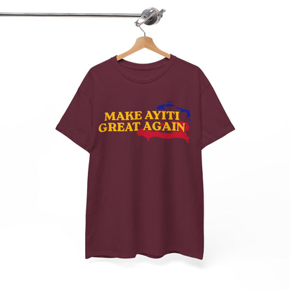Make Ayiti Great Again T-Shirt | Haiti Flag Map Tee