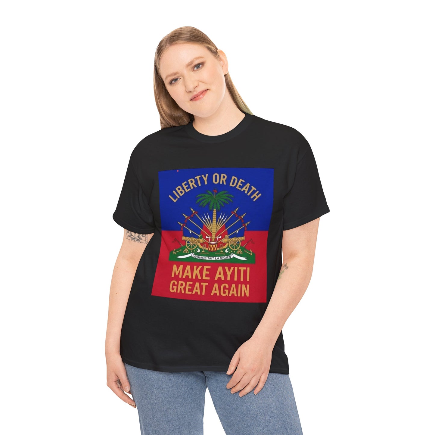 Make Ayiti Great Again T-Shirt | Haitian Flag Coat of Arms, Liberty or Death