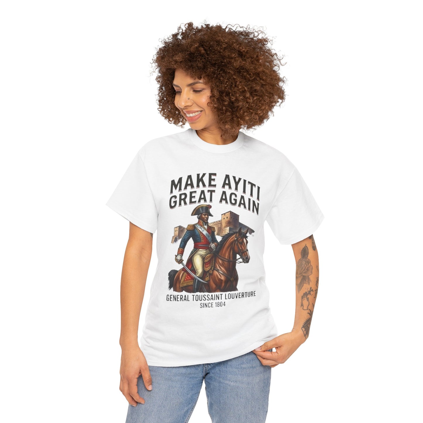 Make Ayiti Great Again T-Shirt | Toussaint Louverture Horse Illustration