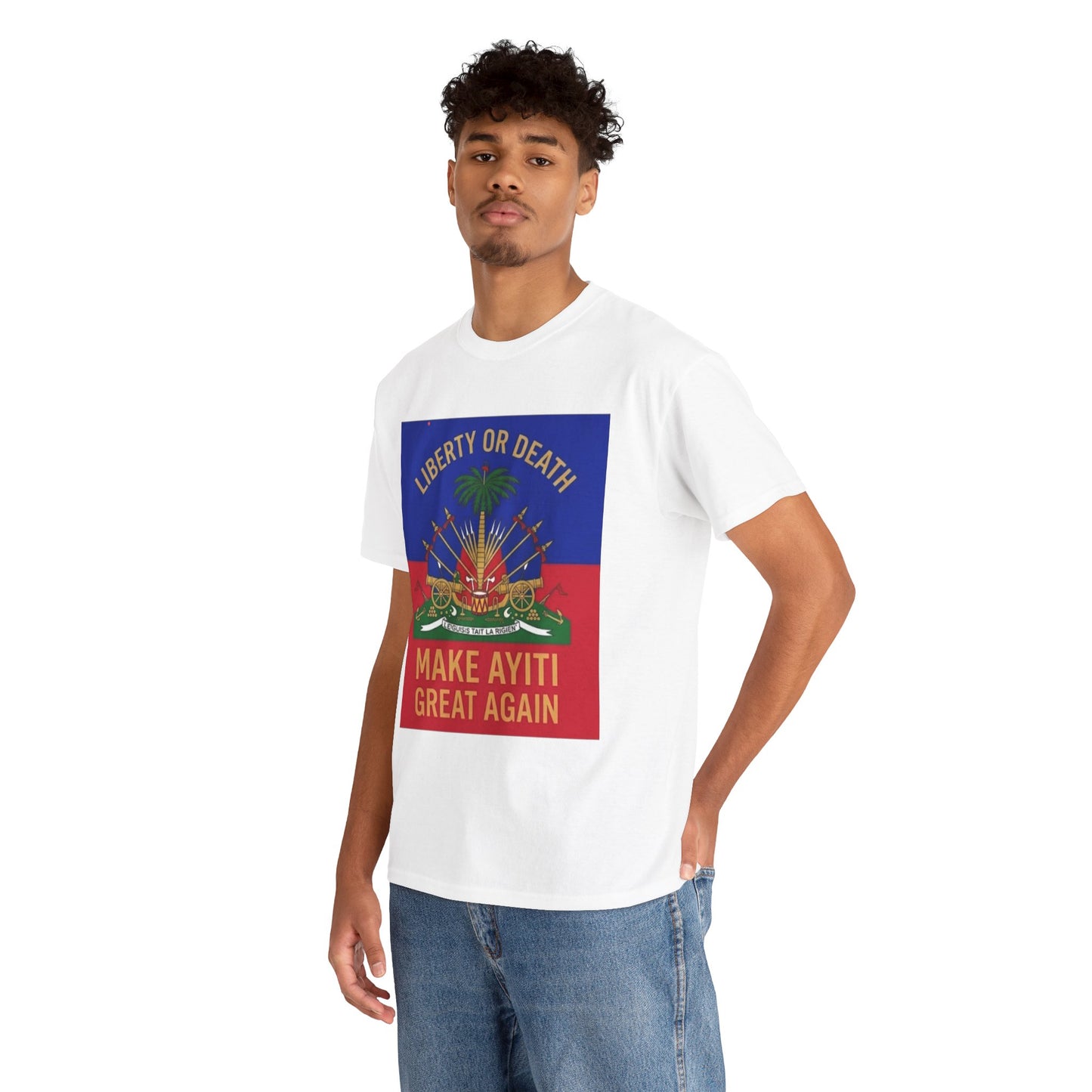 Make Ayiti Great Again T-Shirt | Haitian Flag Coat of Arms, Liberty or Death