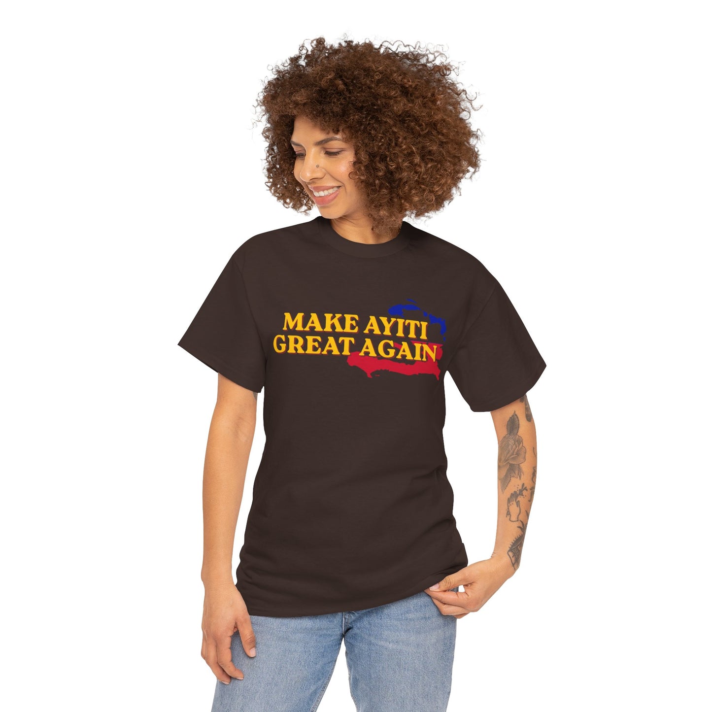 Make Ayiti Great Again T-Shirt | Haiti Flag Map Tee