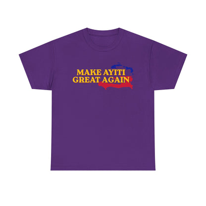 Make Ayiti Great Again T-Shirt | Haiti Flag Map Tee