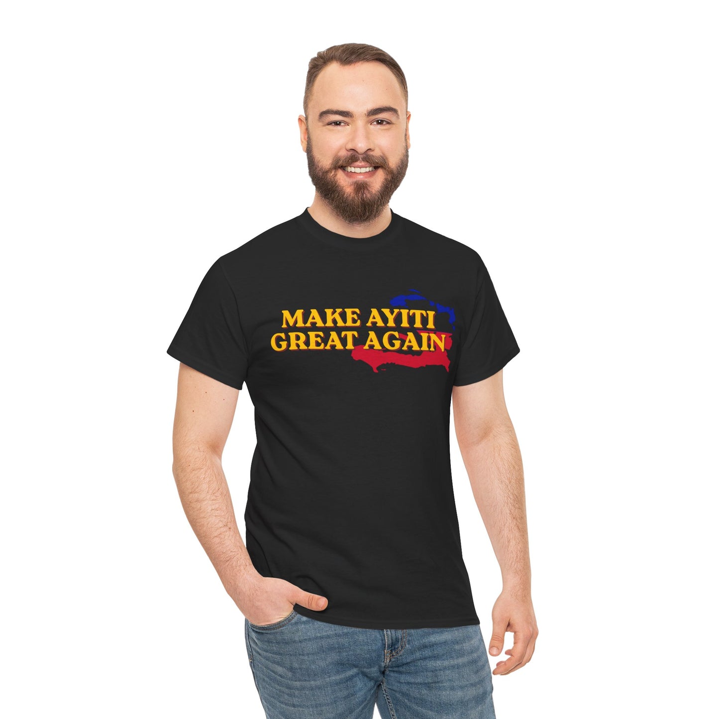 Make Ayiti Great Again T-Shirt | Haiti Flag Map Tee