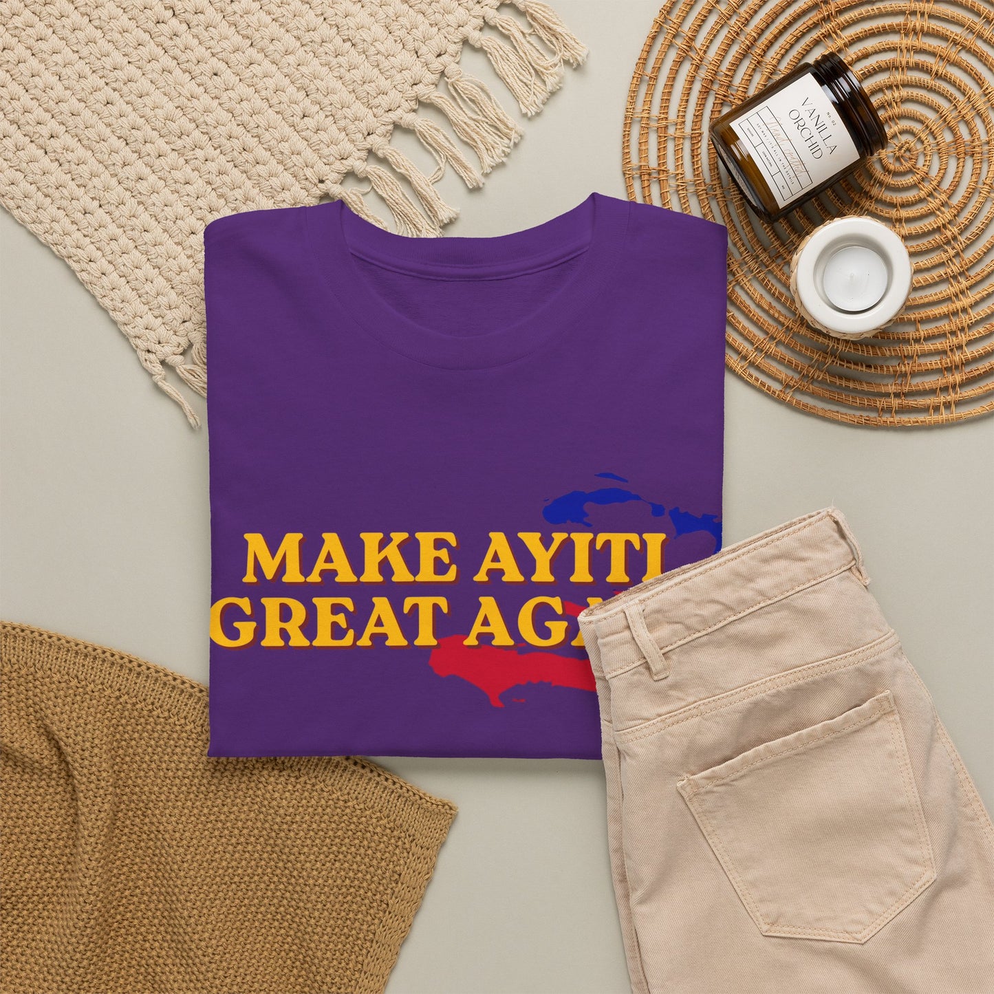 Make Ayiti Great Again T-Shirt | Haiti Flag Map Tee