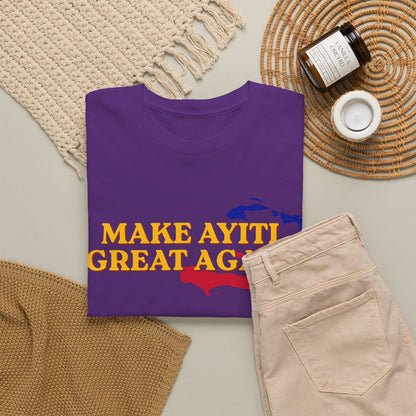 Make Ayiti Great Again T-Shirt | Haiti Flag Map Tee