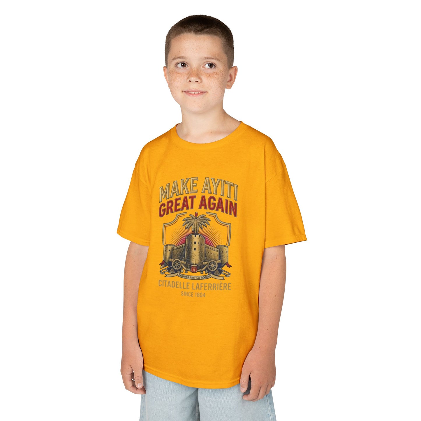 Make Ayiti Great Again kids T-Shirt | Citadelle Laferrière illustration