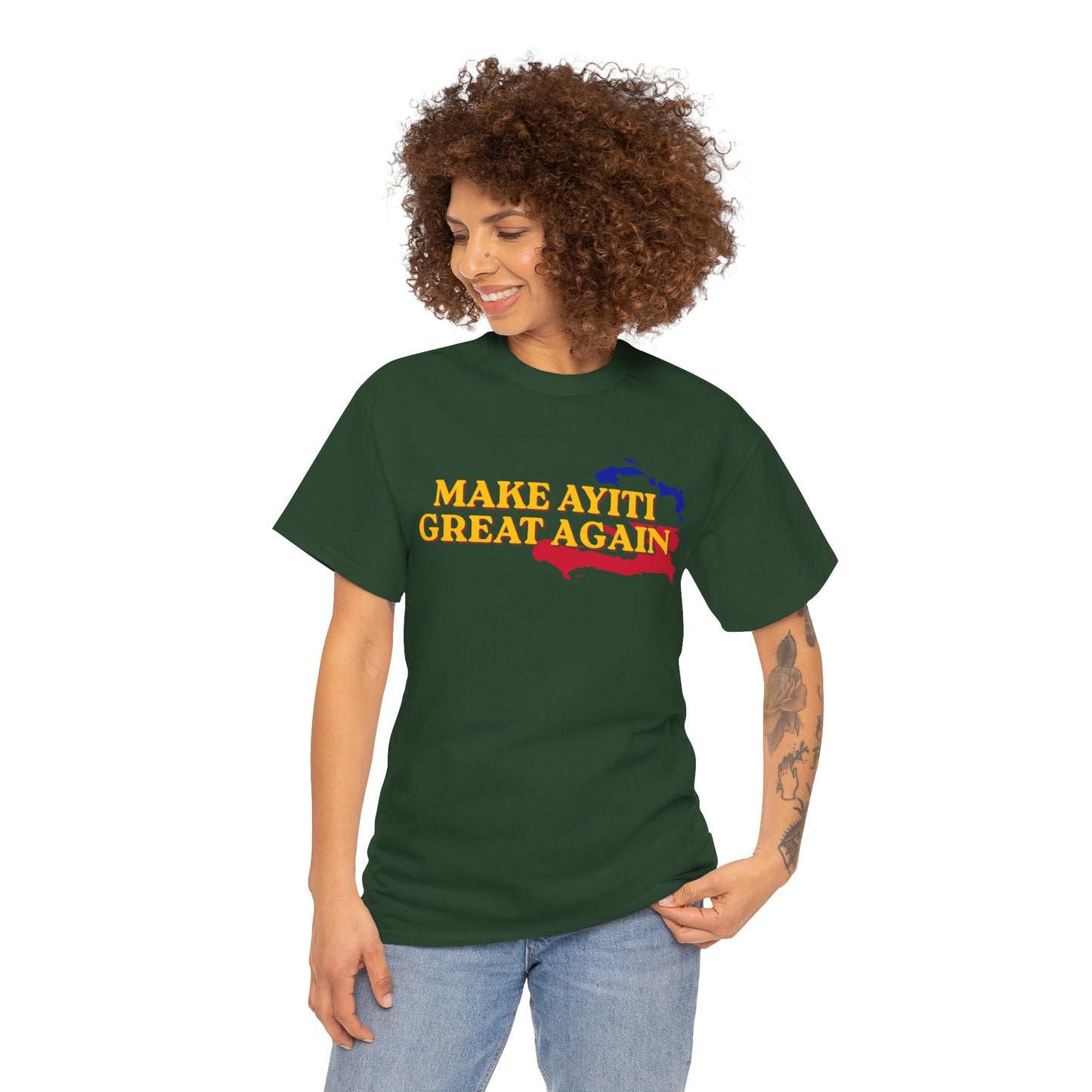 Make Ayiti Great Again T-Shirt | Haiti Flag Map Tee