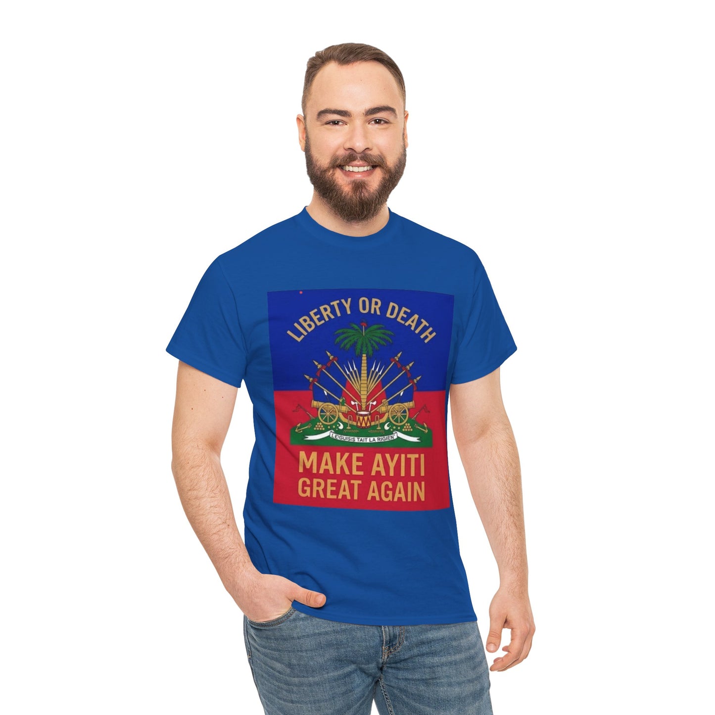 Make Ayiti Great Again T-Shirt | Haitian Flag Coat of Arms, Liberty or Death