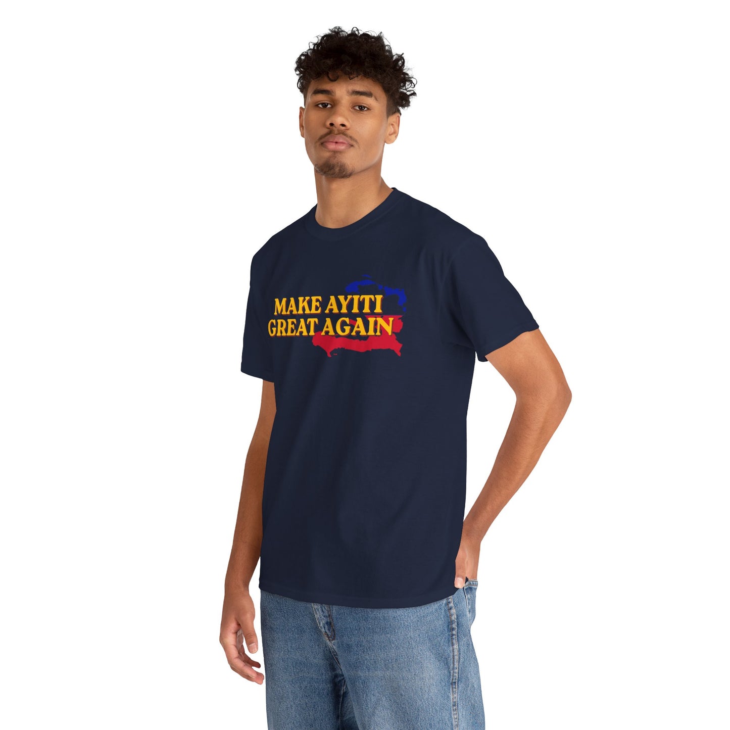 Make Ayiti Great Again T-Shirt | Haiti Flag Map Tee