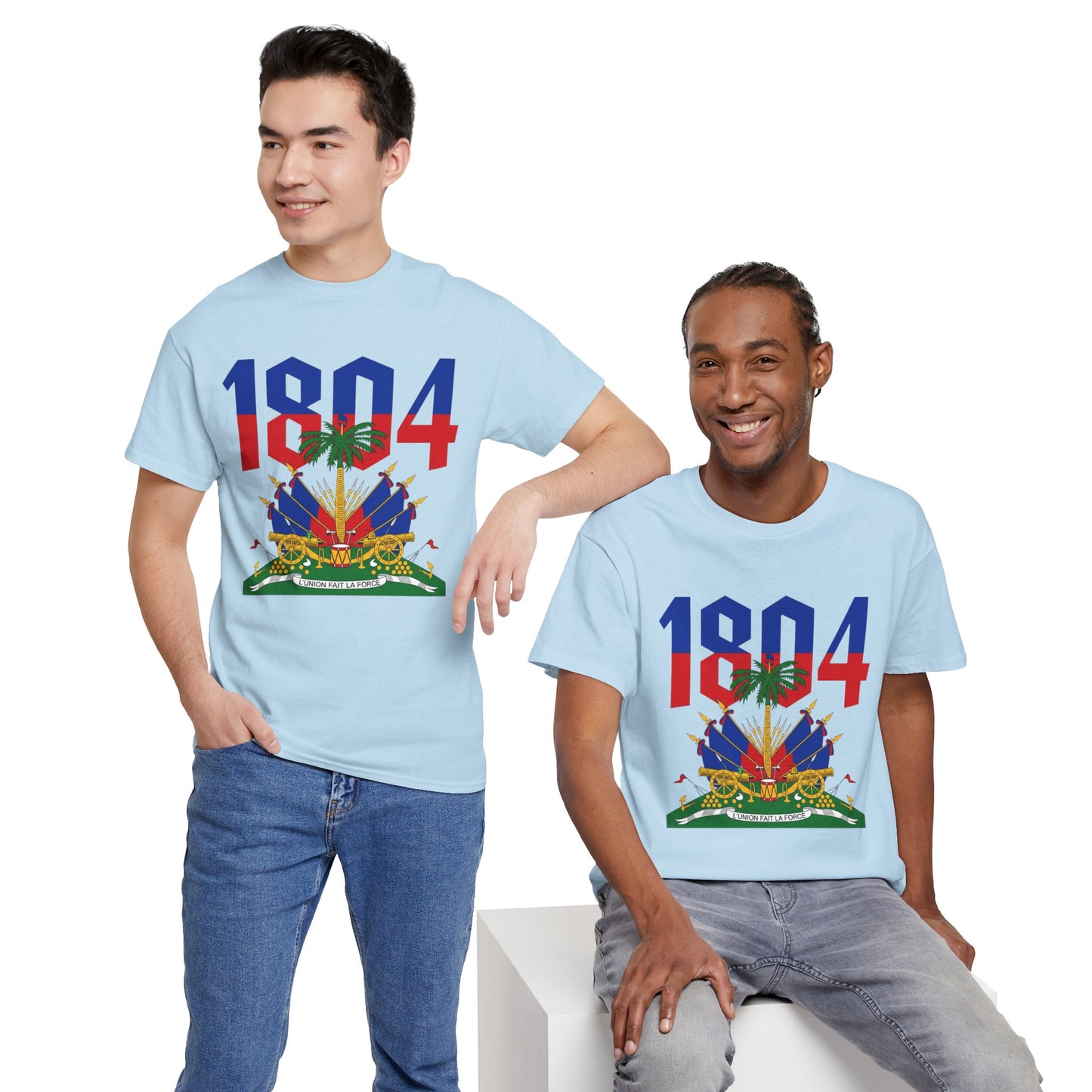 1804 Haitian Coat of Arms Tee | Neg Lakay Portrait Tee, Haitian Heritage Shirt