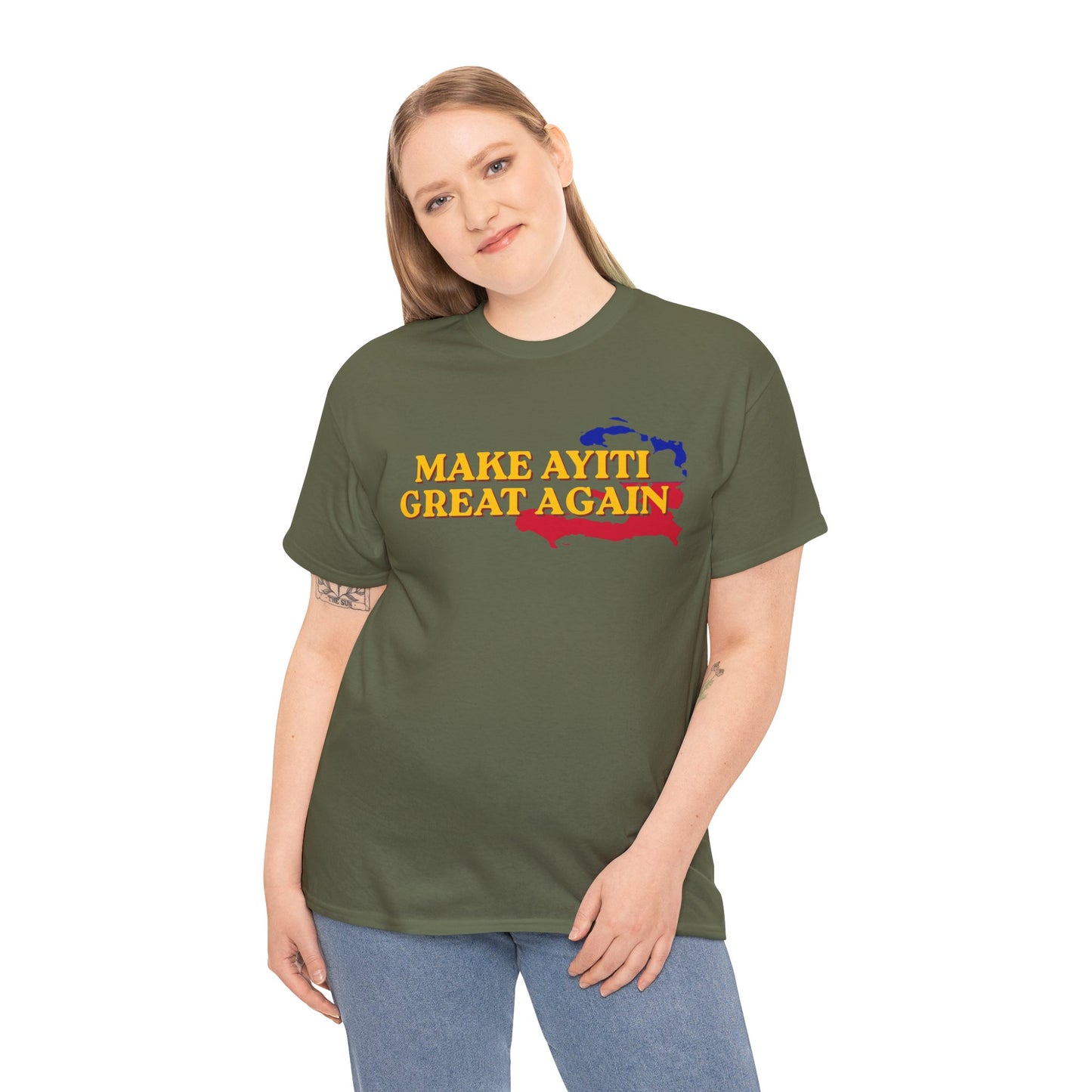 Make Ayiti Great Again T-Shirt | Haiti Flag Map Tee